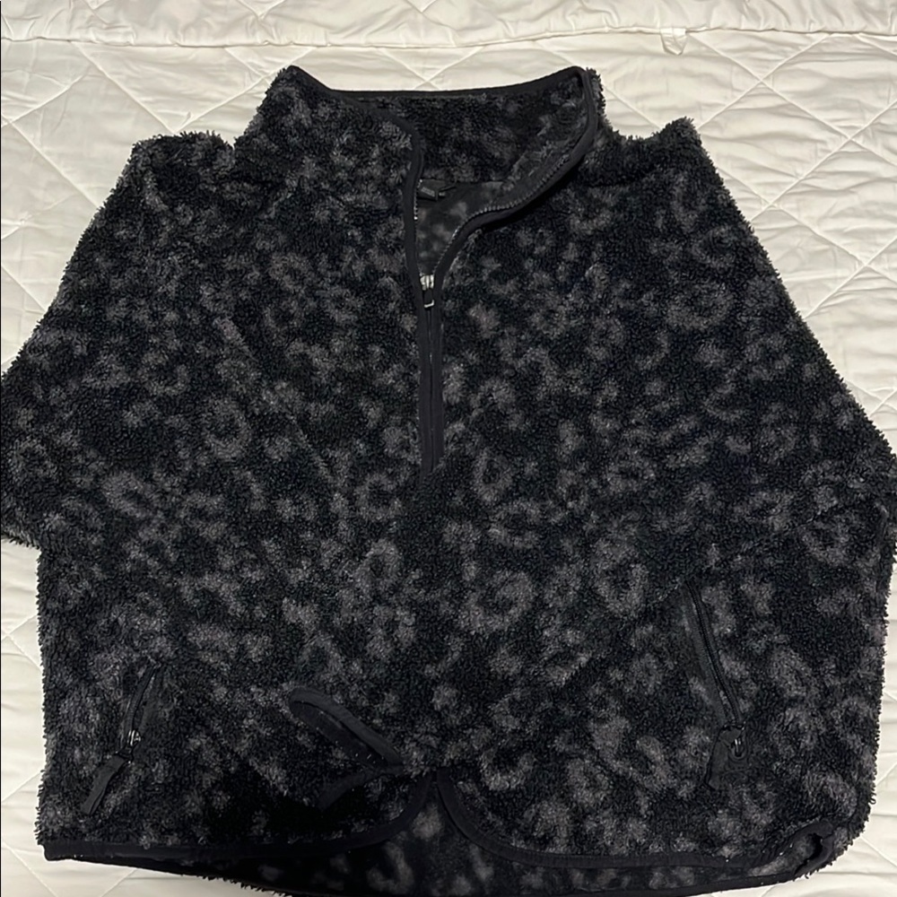 Black and Gray Fleece Jacket